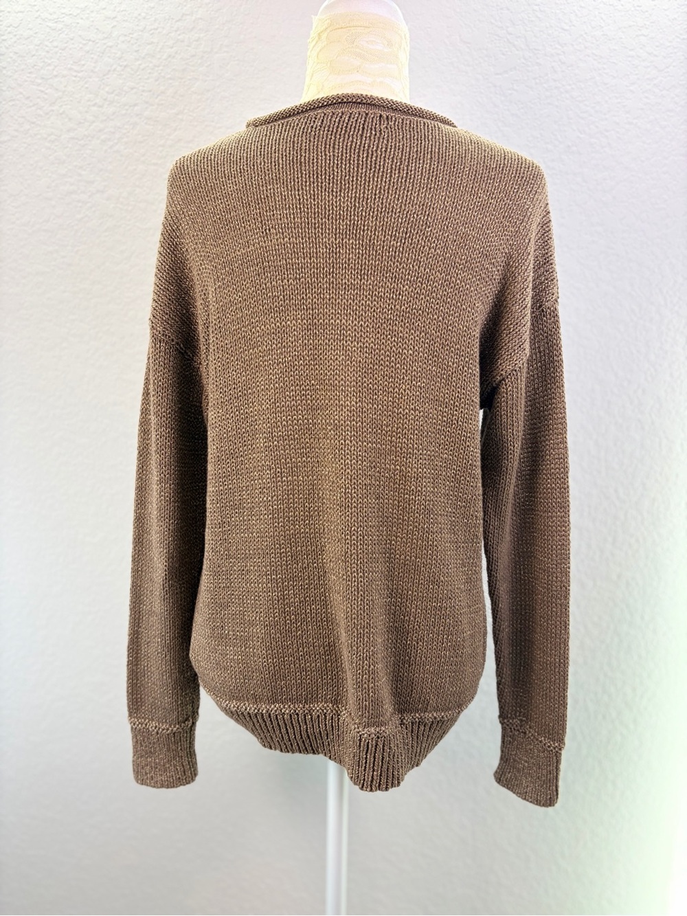 Lauren Ralph Lauren Rolled Neck Knit Sweater Gold Large - Picture 4 of 10